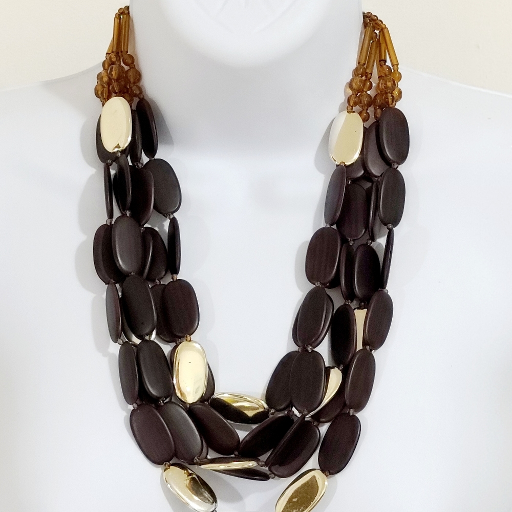 Brown sead statement necklace